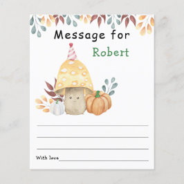 秋キノコ誕生日タイムカプセルメッセージ