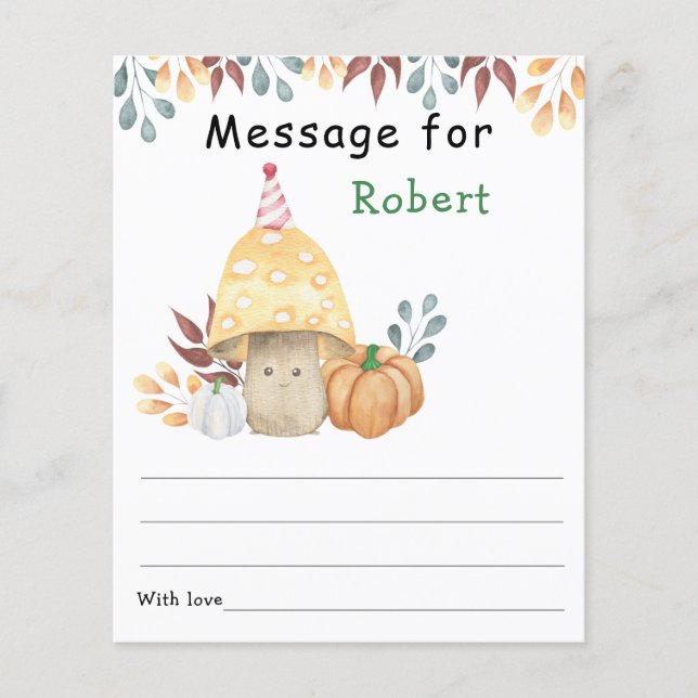 秋キノコ誕生日タイムカプセルメッセージ (正面)