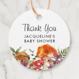 秋キノコ赤ちゃんシャワーありがとう フェイバータグ