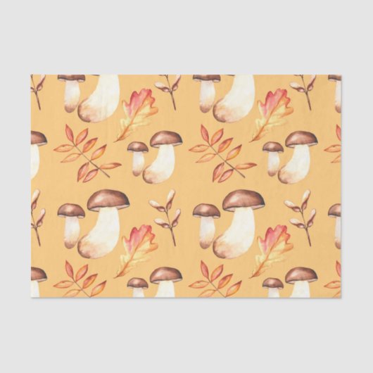 秋キノコ(デザイン30黄色/オレンジ系) 薄葉紙 (正面)