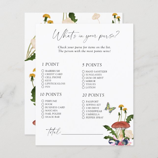 秋キノコ – 財布のゲームの内容 (正面/裏面)