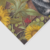 秋キャットアンドサンフラワーズオンバーンウッド秋 薄葉紙 (詳細)