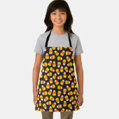 秋キャンディーコーンパターン(の模様が)あるハロウィーントリックまたはトリート エプロン (インサイチュ)