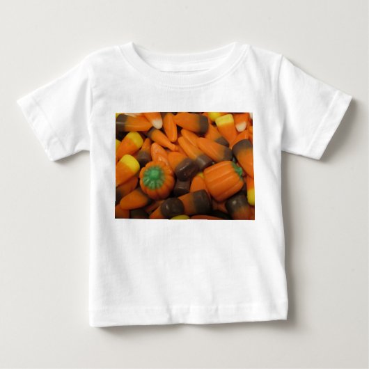 秋キャンディーコーン乳児Tシャツ ベビーTシャツ (正面)
