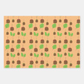 秋キャンディーリンゴ緑 ラッピングペーパーシート (正面2)