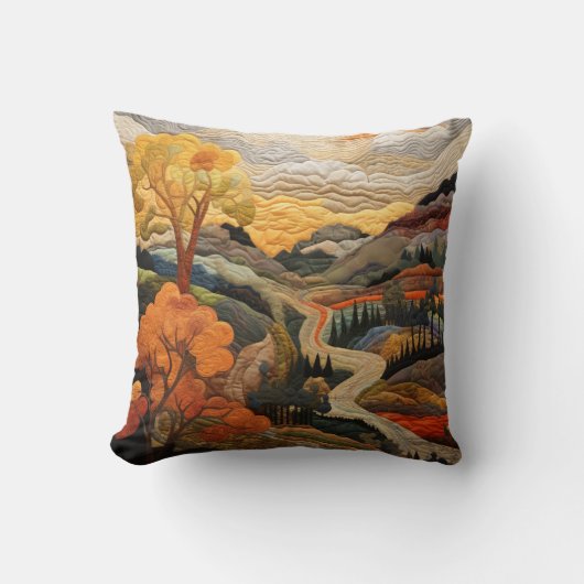 秋キルト装飾用クッション クッション (正面)