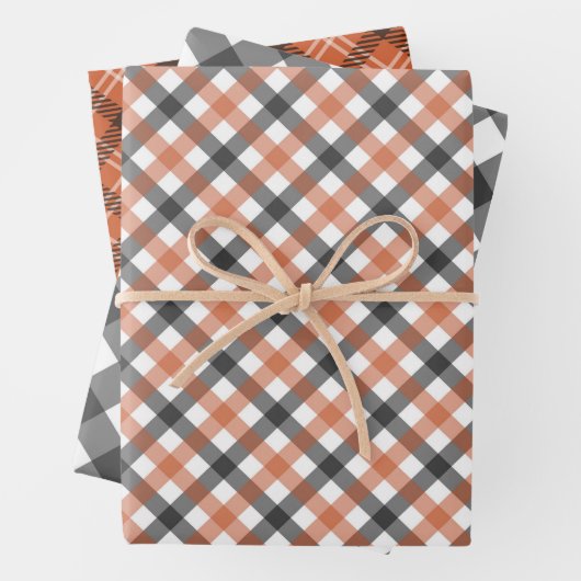 秋ギンガムカラー、ラッピング紙シート ラッピングペーパーシート (インサイチュ)
