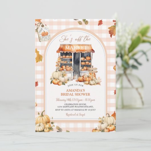 秋ギンガムシェフザマーケットブライダルシャワー 招待状 (スタンド正面)
