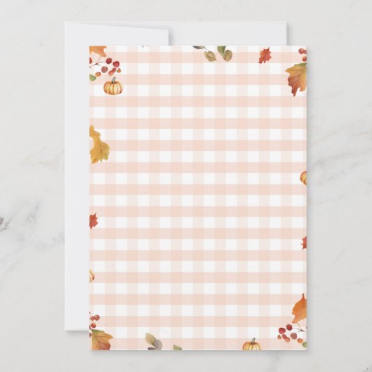 秋ギンガムシェフザマーケットブライダルシャワー 招待状 (裏面)