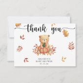 秋クマとカボチャ感謝してい- you サンキューカード (正面)