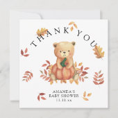 秋クマとカボチャ感謝してい- you サンキューカード (正面)