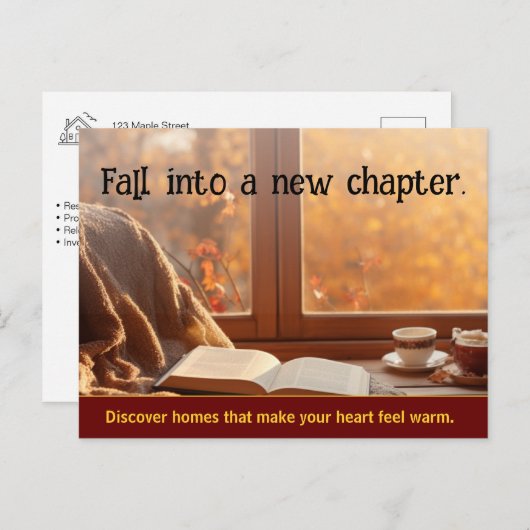 秋クライア実在ント不動産マーケティング ポストカード (正面/裏面)
