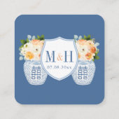 秋クラシカルフラワーQRコードウェディングRSVP エンクロージャーカード (裏面)