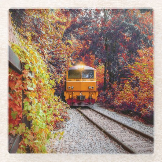 秋クラシック内のディーゼルエンジン ガラスコースター (正面)