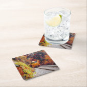 秋クラシック内のディーゼルエンジン スクエアペーパーコースター (インサイチュ)