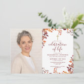 秋クリスチャンお祝い生活葬儀写真 招待状 (スタンド正面)