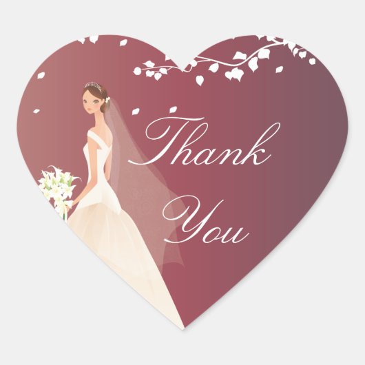 秋クリムゾンブライドブライダルシャワーハートシール ハートシール (正面)