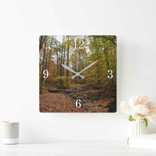 秋クリークアットローレルヒル州パークペンシルバニア スクエア壁時計 (ホーム)