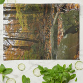 秋クリークウィズリフレクションアットローレルヒルパーク キッチンタオル (折り畳み)