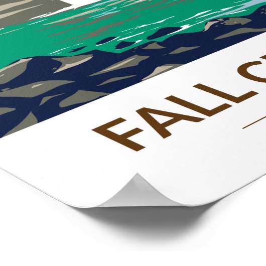 秋クリーク滝州パークテネシーヴィンテージ ポスター (角)