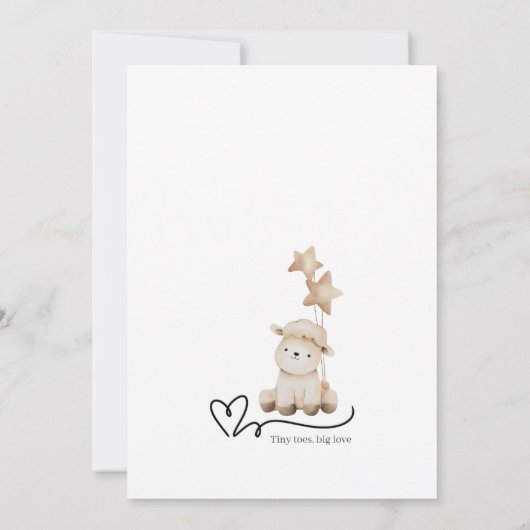 秋クレードル冬の女の子ベビーシャワー 招待状 (裏面)