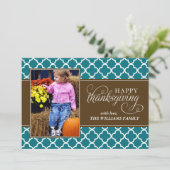 秋クローバーパターン感謝祭の写真 シーズンカード (スタンド正面)