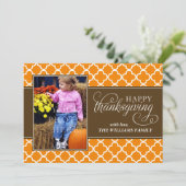 秋クローバーパターン感謝祭カード シーズンカード (スタンド正面)