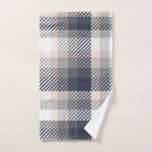 秋グエレガントレイ&タウペファームハモダンウズプレイド バスタオルセット (ハンドタオル)