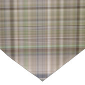 秋グラスブラウンとオリーブグリーンプレイド ショートテーブルランナー (コーナー)