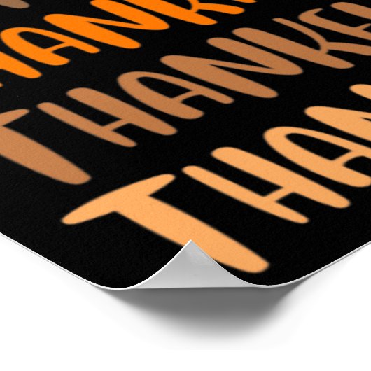 秋グラフィックティー – 感謝感謝感謝 ポスター (角)