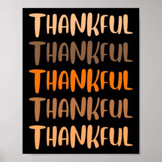 秋グラフィックティー – 感謝感謝感謝 ポスター (正面)