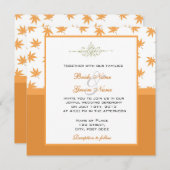 秋グラフィック葉イエロー結婚式招待状 招待状 (正面/裏面)