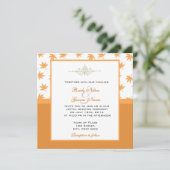 秋グラフィック葉イエロー結婚式招待状 招待状 (スタンド正面)