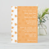 秋グラフィック葉イエロー結婚式招待状 招待状 (スタンド正面)