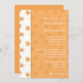 秋グラフィック葉イエロー結婚式招待状 招待状 (正面/裏面)