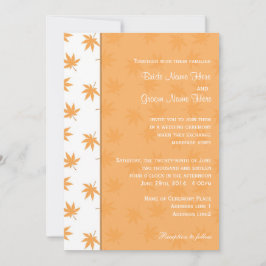 秋グラフィック葉イエロー結婚式招待状 招待状