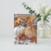 秋グリーティングカードエレガントカボチャ ポストカード (スタンド正面)