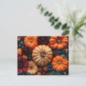 秋グリーティングカードパンプキンと離れ ポストカード (スタンド正面)