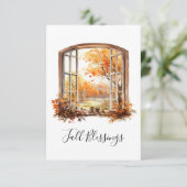 秋グリーティングカード秋の風景 サンキューカード (スタンド正面)