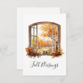 秋グリーティングカード秋の風景 サンキューカード (正面/裏面)