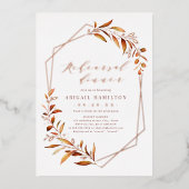 秋グリーナリー幾何素朴リハーサルディナー 箔招待状 (正面)