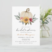 秋グリーンリーカボプキンサンフラワーブライダルシャワー 招待状 (スタンド正面)