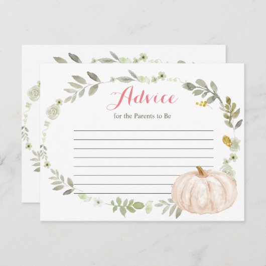 秋グリーンリーフローラカボチャアドバイスカード エンクロージャーカード (正面/裏面)