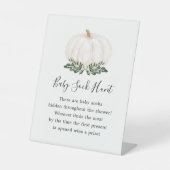 秋グリーンリーホワイトカボチャベビーソックゲーム 台座サイン (正面)