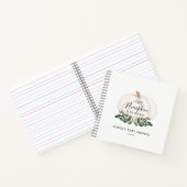 秋グリーンリーホワイトカボチャ赤ちゃんシャワーゲストブック ノートブック (内部)