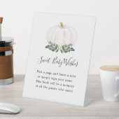 秋グリーンリーホワイトパンプキンスウィートベビーウィッシュ 台座サイン (インサイチュ)