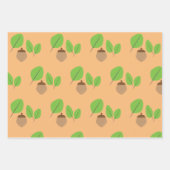 秋グリーンリーリーフ秋の時間 ラッピングペーパーシート (正面)