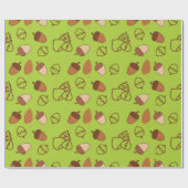 秋グリーン鮮やか秋シームレスラッピング紙 ラッピングペーパー (フラット)