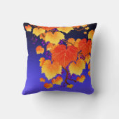 秋グレープつる植物秋オレンジ金ゴールドブ葉ルール クッション (裏面)