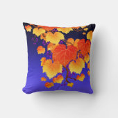 秋グレープつる植物秋オレンジ金ゴールドブ葉ルール クッション (正面)